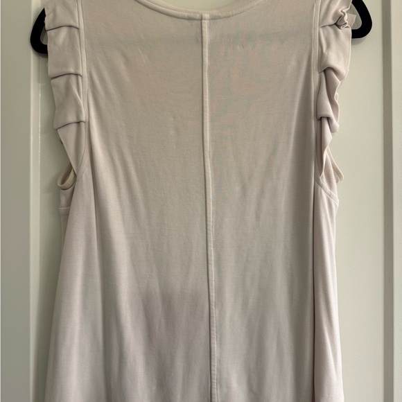 Ann Taylor Cream Ruffle Sleeve Tank Top - Picture 2 of 3